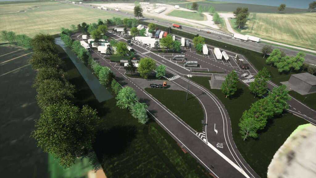 Progettazione esecutiva e lavori di realizzazione di due aree di sosta Fratta Nord e Fratta Sud per mezzi pesanti.